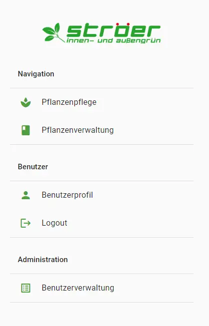 Screenshot von der Startseite unserer Service-App.